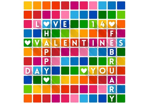 Colorful Crossword Saint Valentin Wallpaper Wallpaper Art