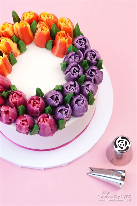 Spring Tulip Buttercream Flower Cake Tutorial