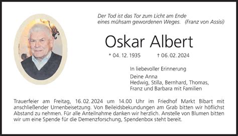 Oskar Albert Traueranzeige Trauer Infranken De