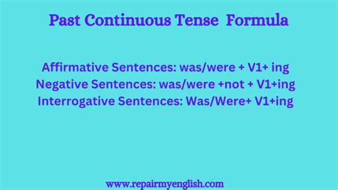 Past Continuous Tense Definition Usage And Examples Repair My English