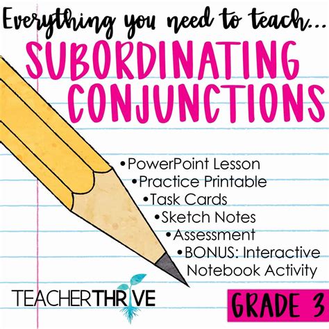 Subordinating Conjunctions Anchor Chart