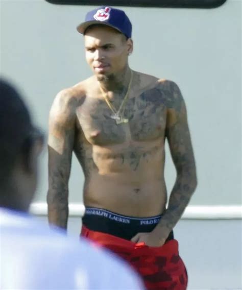 Chris Brown Shows Off His Ripped Abs And Tattoos As He Films New Music