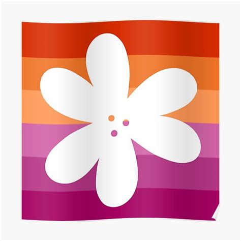 Flower Outline Discreet Lesbian Pride Flag Poster By JuneNostalgia