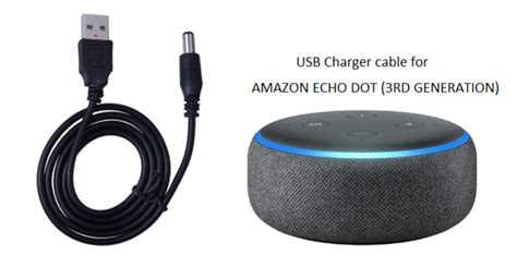 Usb Power Cable For 3rd Gen Echo Dot