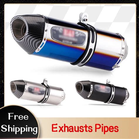 51mm Universal Carbon Fiber Motorcycle Exhaust Pipe For Yoshimura R77