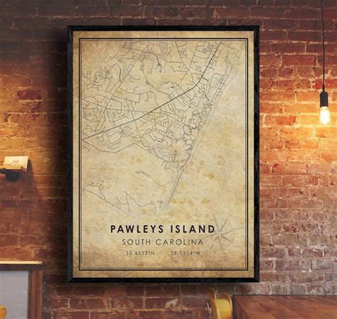 Pawleys Island Map Print Pawleys Island Map South Carolina Etsy