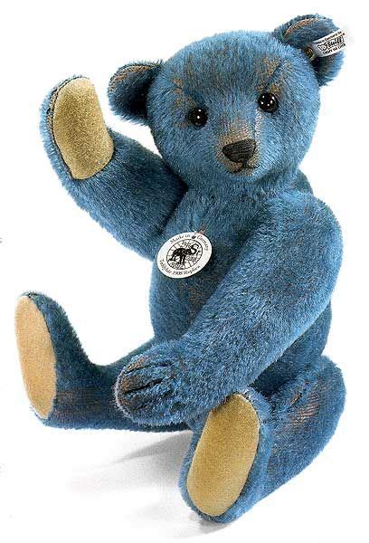 Steiff 1908 Blue Replica Teddy Bear Fully Jointed In Blue Mohair