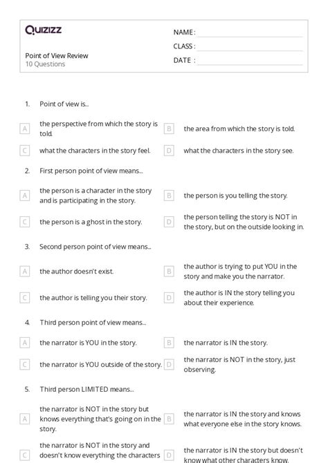 50 Analyzing Point Of View Worksheets For 8th Grade On Quizizz Free And Printable