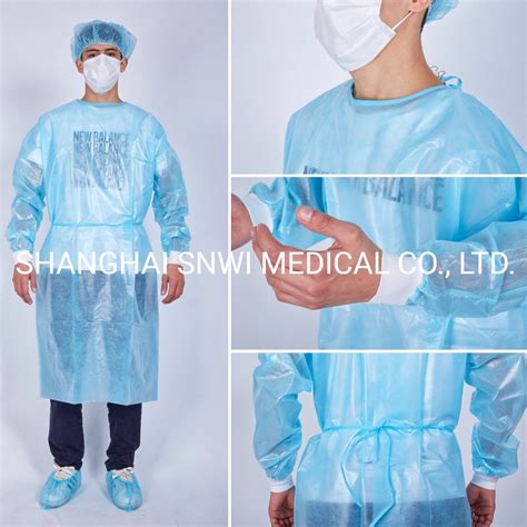 Hospital Disposable Medical Surgical Isolation Gown SMS PP PE Non Woven