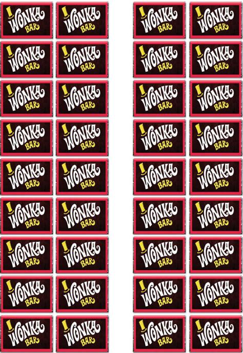 Willy Wonka Candy Bar Wrapper Template