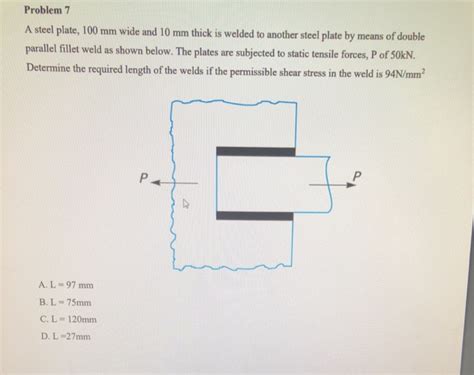 Solved Problem A Steel Plate Mm Wide And Mm Thick Chegg