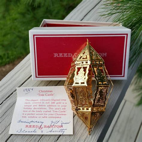 Vintage Reed And Barton Christmas Tree Castle Ornament Etsy