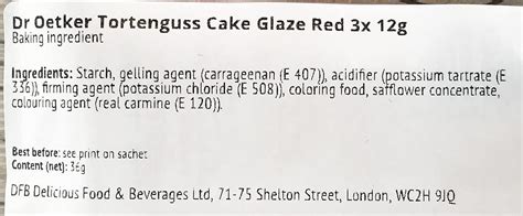 Dr Oetker Tortenguss Cake Glaze Red X G Delicious Cake Glaze For