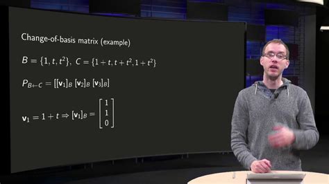 The Change Of Basis Matrix Example Youtube