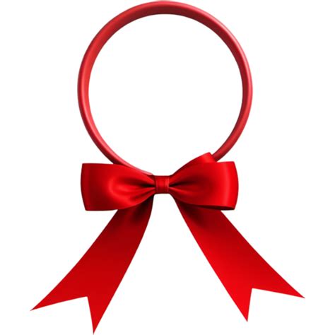 Circular Red Bow Ai Generative Png