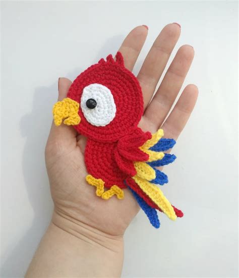 PATTERN Parrot Applique Crochet Pattern PDF Tropical Bird Etsy