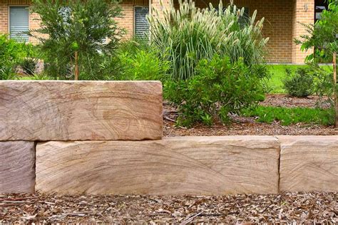 Sandstone Log Retaining Walls The Landscaped Garden Landscaping Retaining Walls Modern