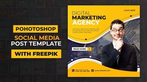 Photoshop Social Media Post Template Design With Freepik Youtube