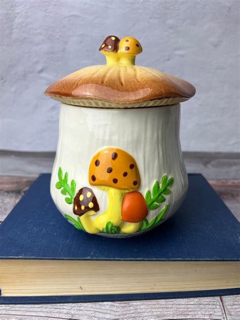 Vintage Arnels Merry Mushroom Ceramic Jar Etsy