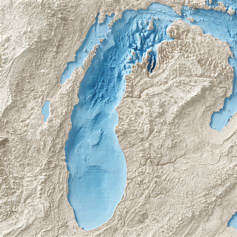 Great Lakes Shaded Relief Bathymetry Map – Visual Wall Maps Studio