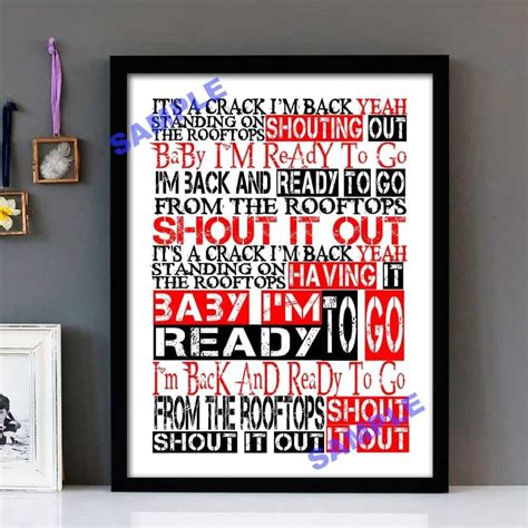 Ready To Go Republica Framed Lyrics Wall Art Design