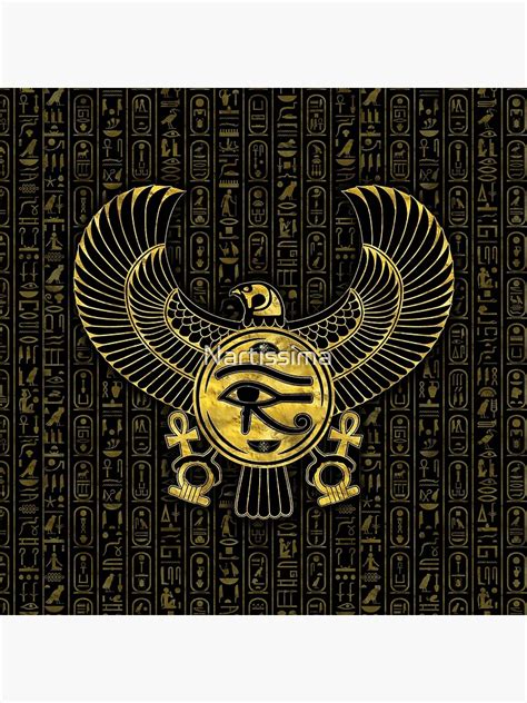 Egyptian Eye Of Horus Wadjet Gold And Black Poster For Sale By