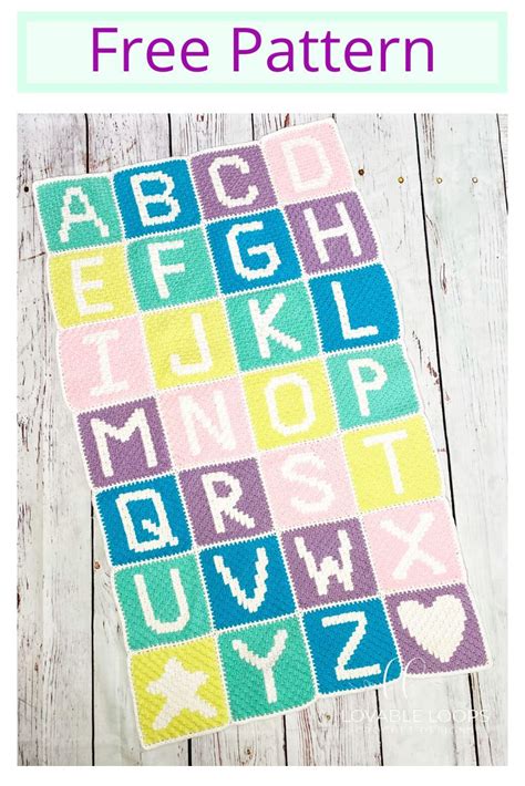 Crochet Alphabet Letters Blanket Pattern For Beginners Free Crochet