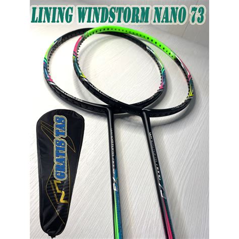 Jual Raket Badminton Lining Nano Windstorm 73 Original Fullset Pasang