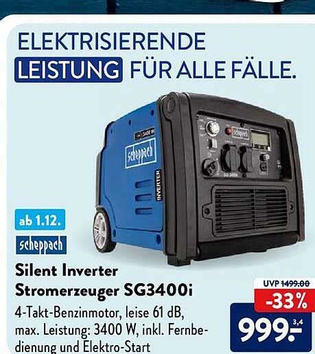 Silent Inverter Stromerzeuger Sg I Scheppach Angebot Bei Aldi S D