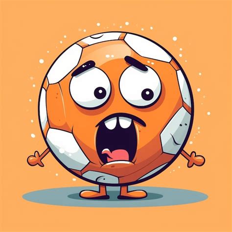 Premium Photo Cartoon Soccer Ball With A Shocked Face And Mouth