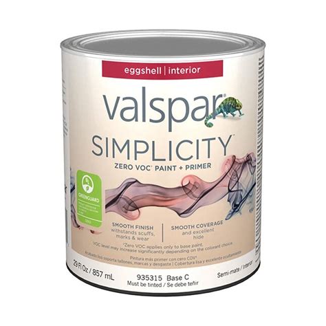 Valspar Simplicity Eggshell Base C Tintable Latex Interior Paint Primer 1 Quart In The