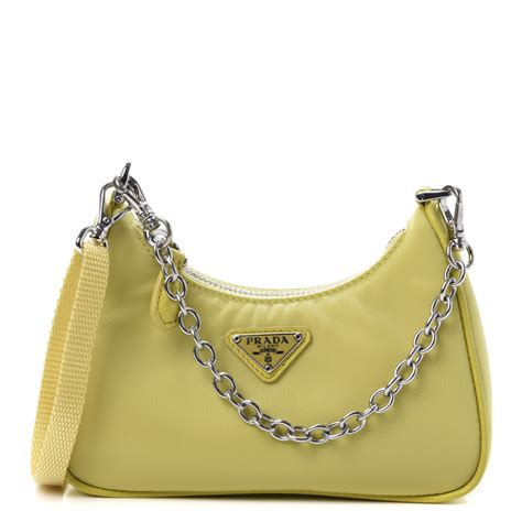 PRADA Tessuto Nylon Mini Re Edition 2000 Shoulder Bag Yellow 597483