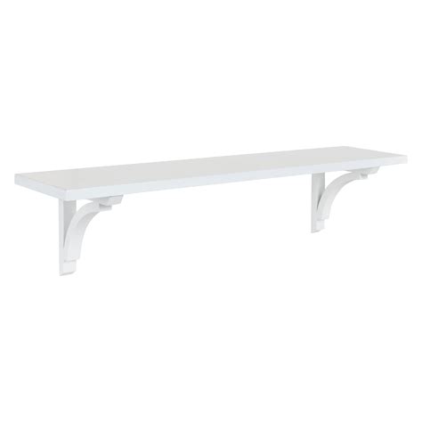 Kate And Laurel Corblynd Traditional Wood Wall Shelf 36 Inches White