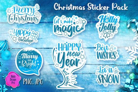 Christmas Phrases Stickers Bundle | Winter Stickers