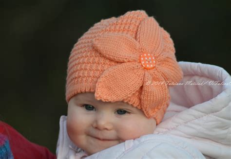 Peach Flower Baby Hat Knitting Pattern | ViTalina Craft