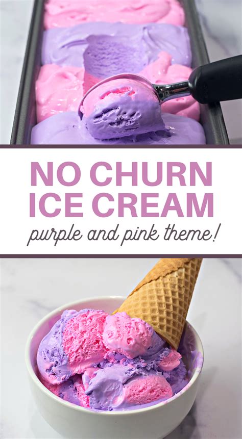 No Churn Purple and Pink Ice Cream Recipe – Vibrant & Delicious