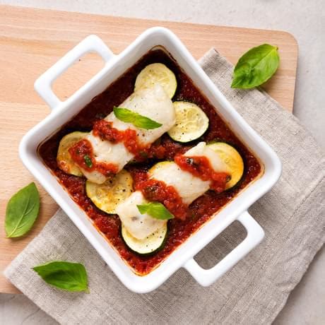 Pescada No Forno Curgete E Molho Marinara Pescanova