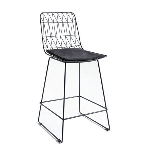 Benjara In Black Low Back Metal Frame Bar Stool With Fabric Seat