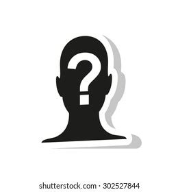 Male Profile Silhouette Question Mark Black Stock Vector Royalty Free