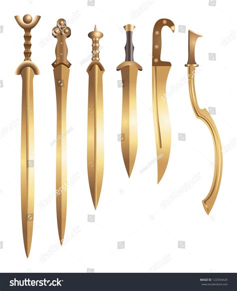 Ancient Bronze Swords Stock Vector 122934424 - Shutterstock