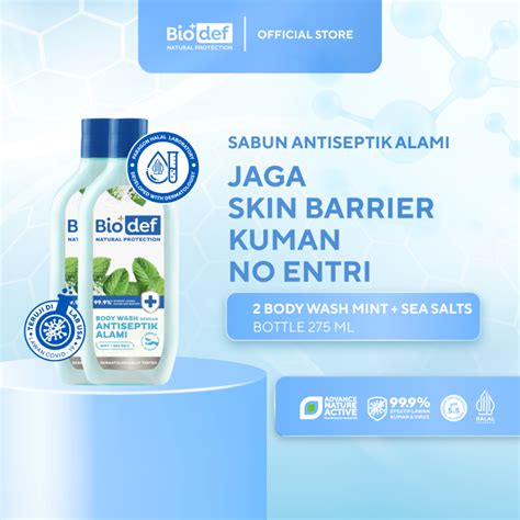 Jual Twinpack Biodef Natural Protection Mint Sea Salt Body Wash