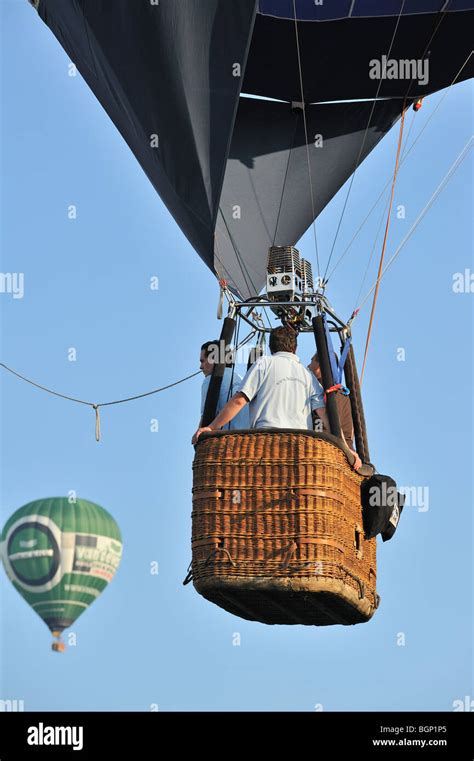 Balloonists Aeronauts Flying In Hot Air Balloons During Ballooning