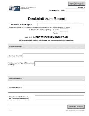 Ihk Deckblatt Report Fill And Sign Printable Template Online