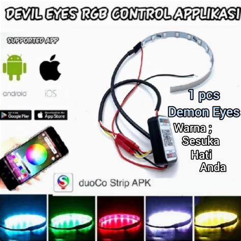 Devil Eyes Demon Projie Biled Rgb Matrix Bluetooth Android Ios App