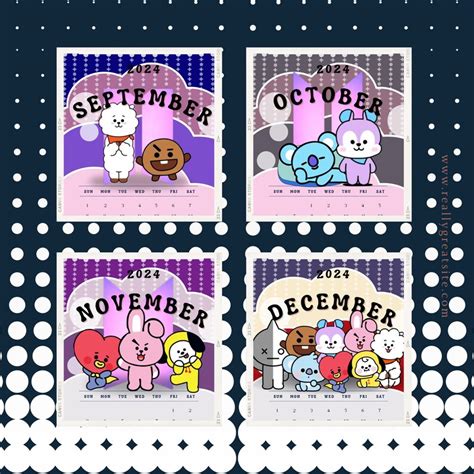 Bts I Bt21 2024 Printable Calendar Digital Download Monday Etsy Australia