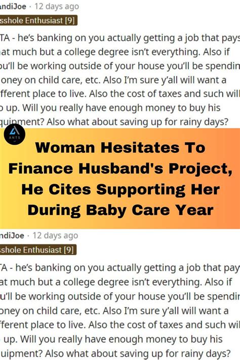 Woman Hesitates To Finance Husband S Project He Cites Supporting Her