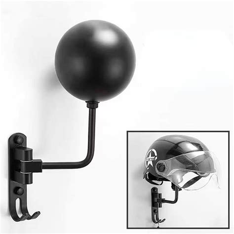 Motorcycle Rack Wall Mounted 180 Degree Rotation Helmet Hanger Display Holder With Double