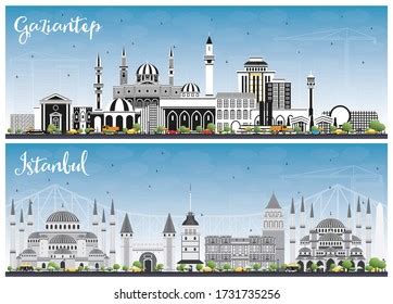 Adana Turkey City Skyline Color Buildings Stok Vekt R Telifsiz