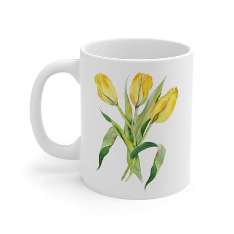 Tulip Mug 11oz Tulip Coffee Mug Cute Floral Mug Spring Etsy