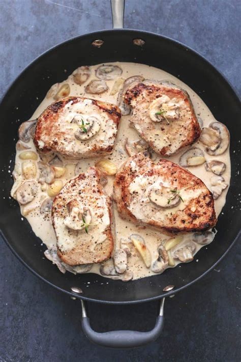 Baked Pork Chops with Creamy Mushroom Sauce - Creme De La Crumb